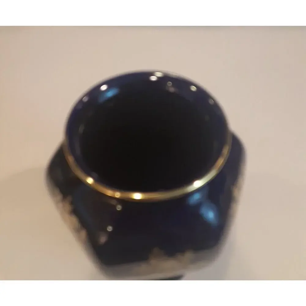 Bavaria Cobalt Hundur Biel 23K Gold Accent Vase 7